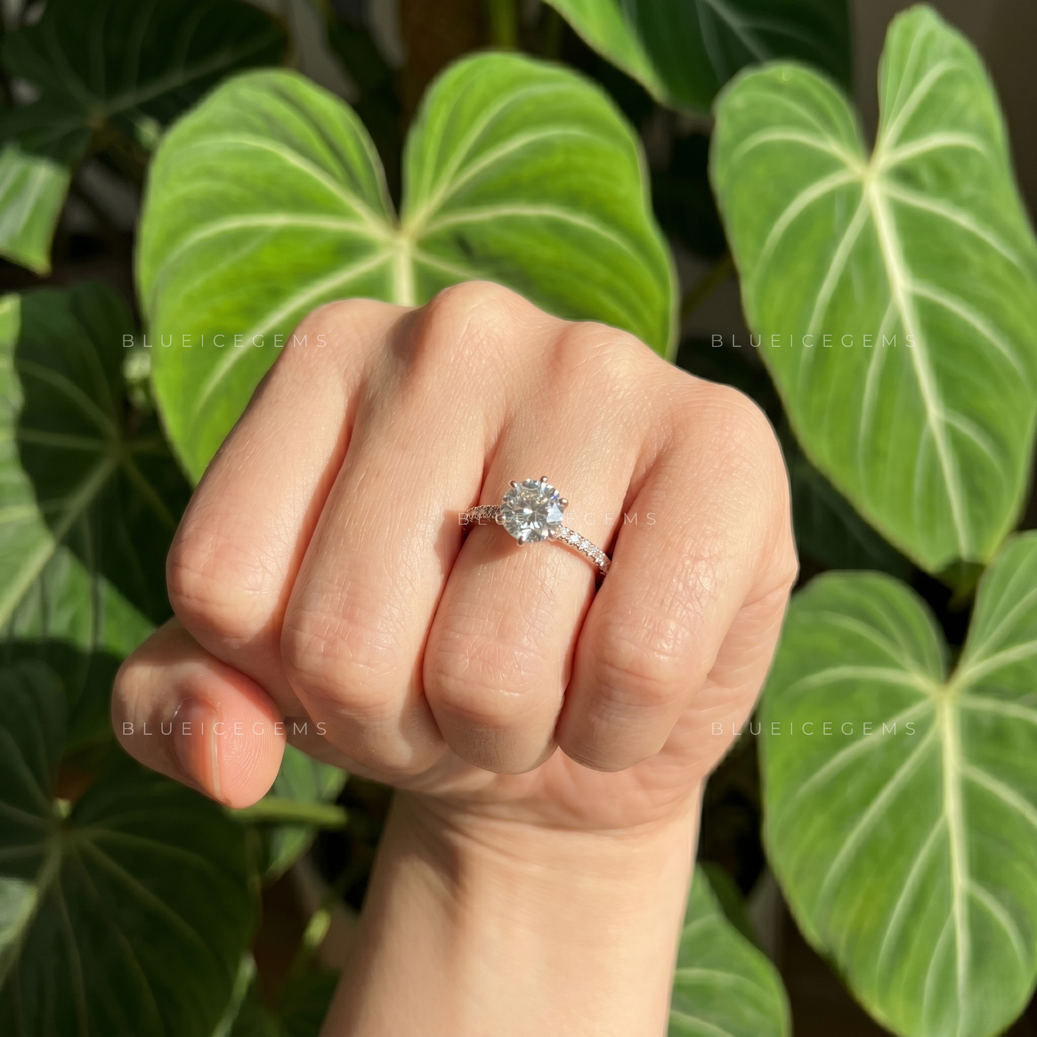 Infinite Glow Round Brilliant Cut Hidden Halo Engagement Ring