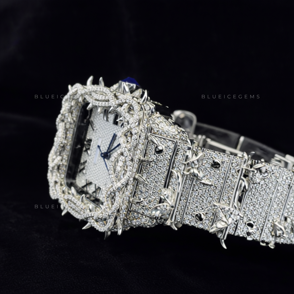 Thorn Frost: Custom Iced-Out Spike Moissanite Watch