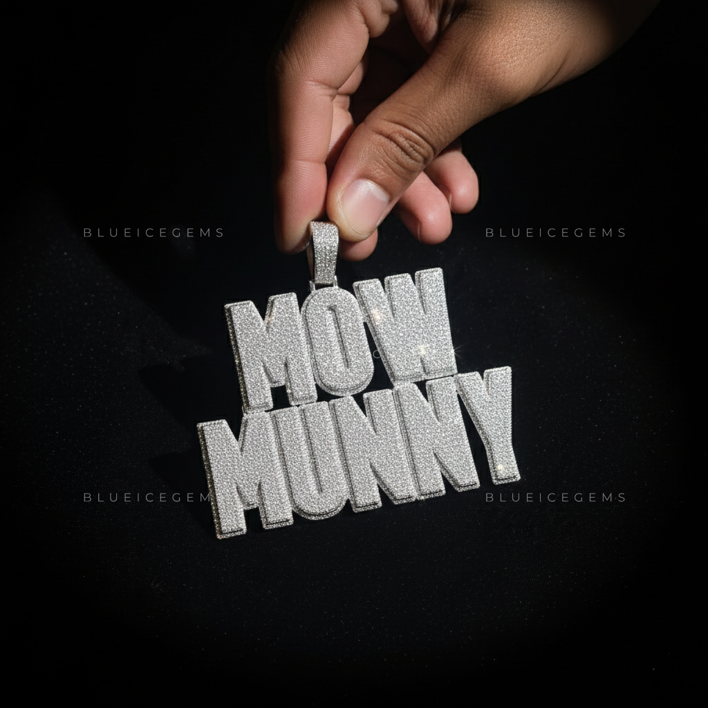 "MOW MUNNY" Two-Tier Custom Block Pendant