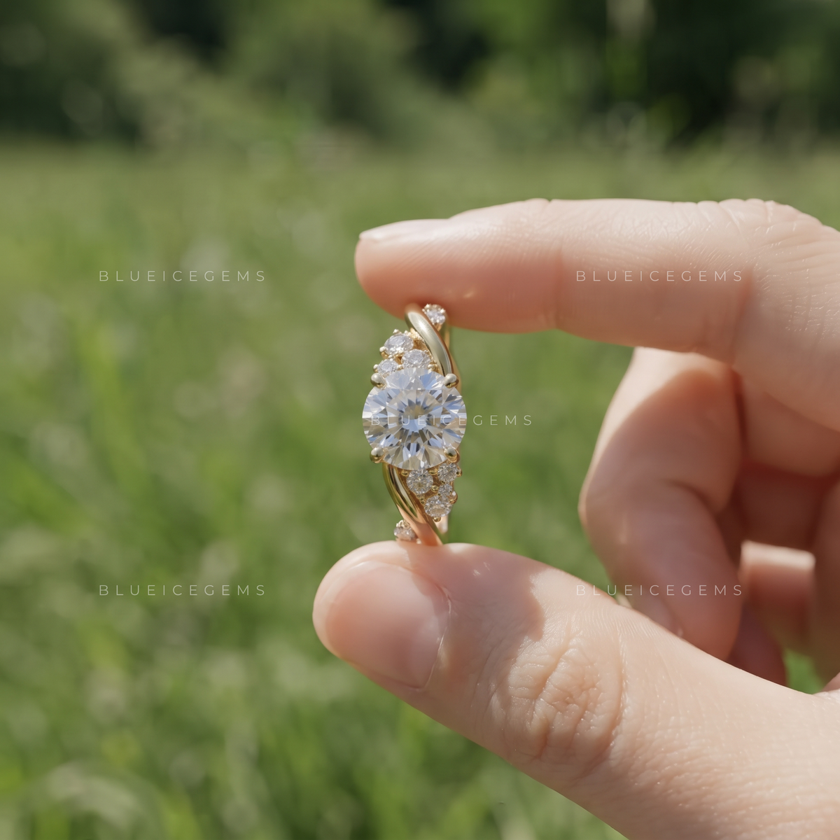 Willow Twist Portuguese Cut Diamond Engagement Ring