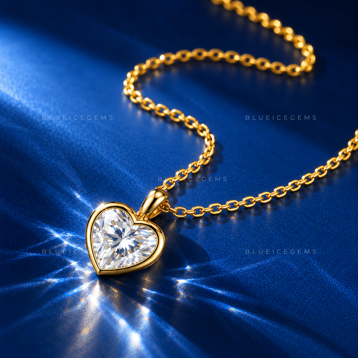 Heart Shape Bezel Set Diamond Pendant