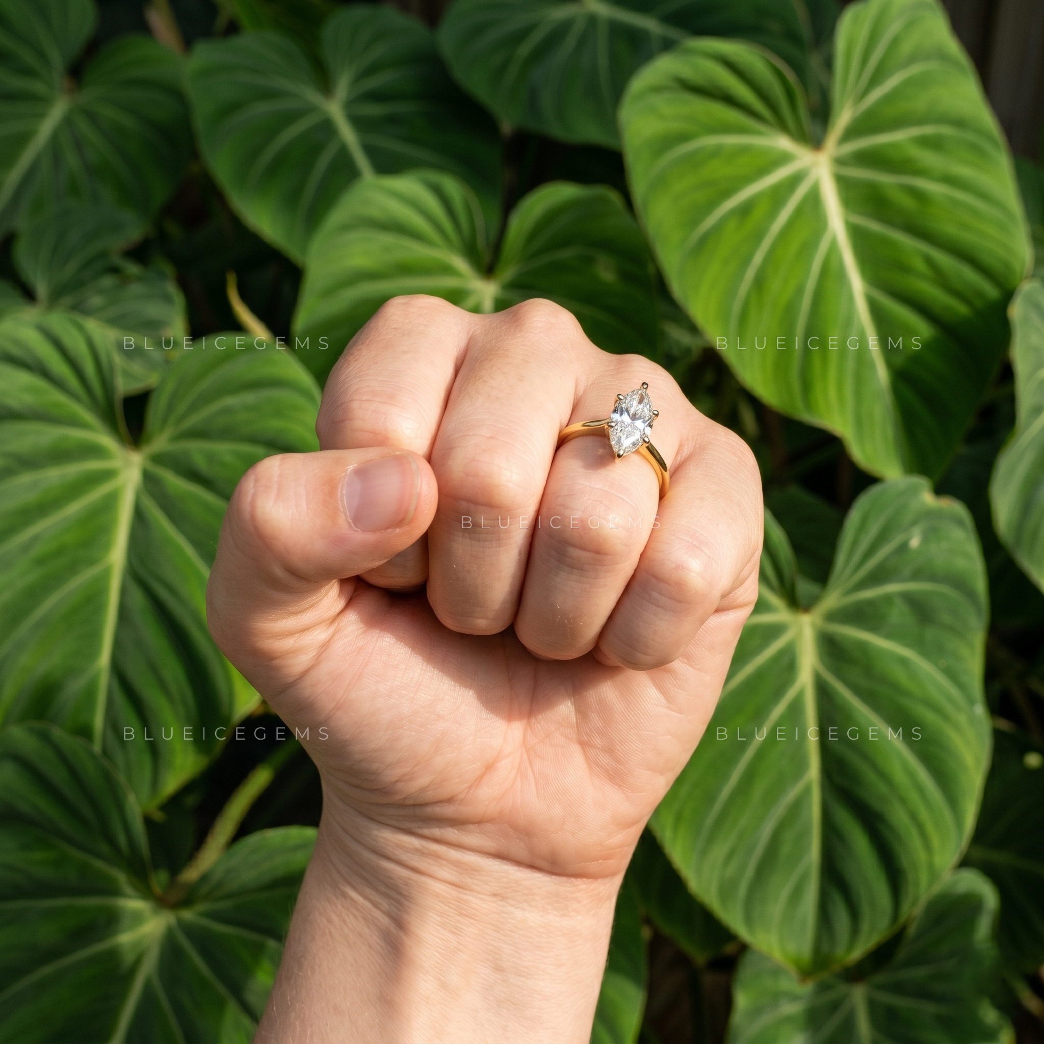 Graceful Royalty Marquise Cut Hidden Halo Solitaire Ring