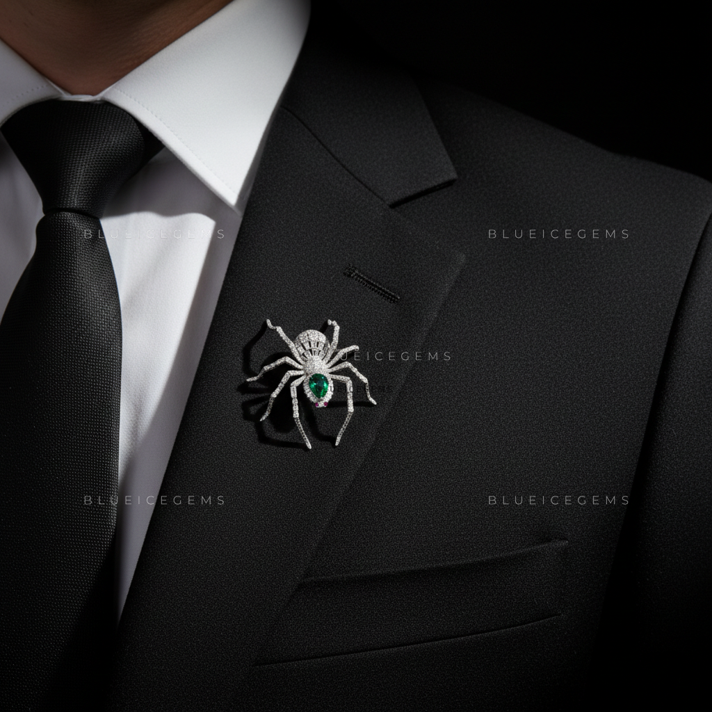 The Weaver of Radiance: Bespoke Spider Statement Brooch