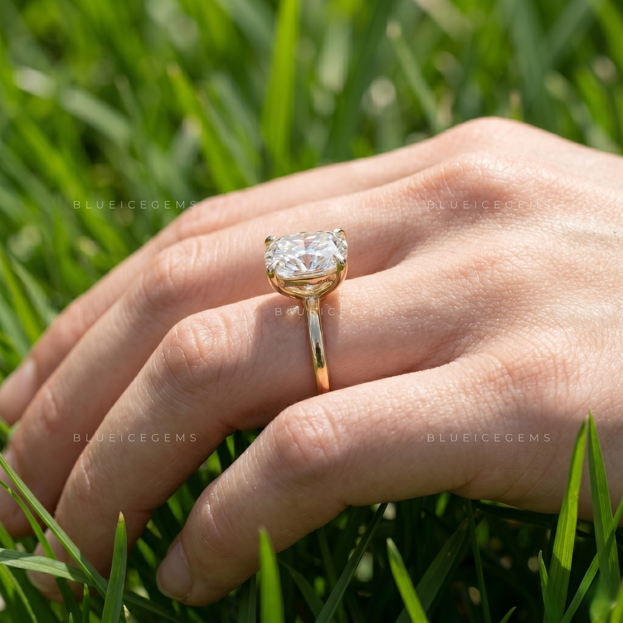 Timeless Grace Elongated Cushion Cut Solitaire Engagement Ring