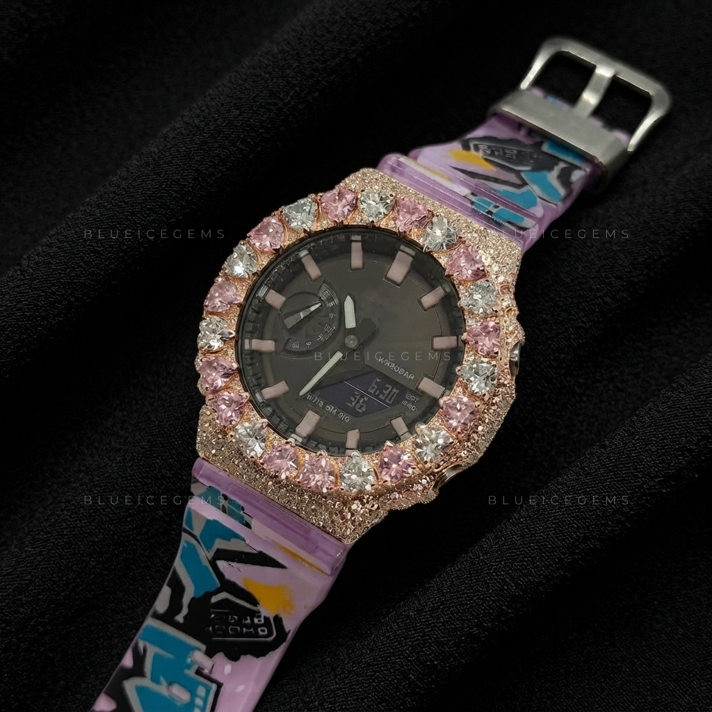 Blush Heart Dynasty Watch – 13+ CT VVS Moissanite