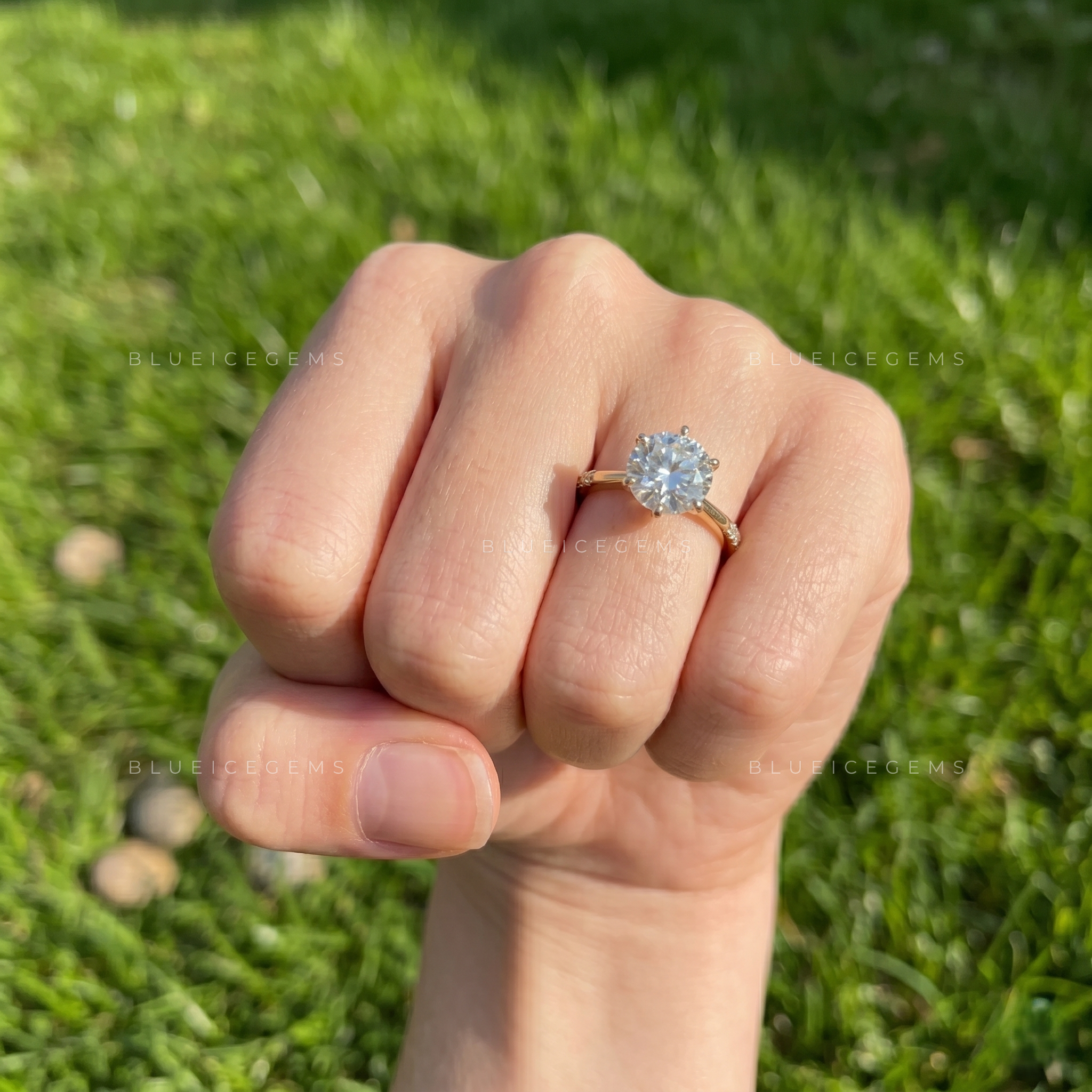 Celestial Sparkle Round Brilliant Cut Certified Pavé Engagement Ring