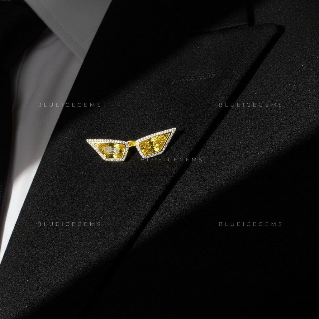 The Gilded Vision: Bespoke Sunglasses Statement Brooch