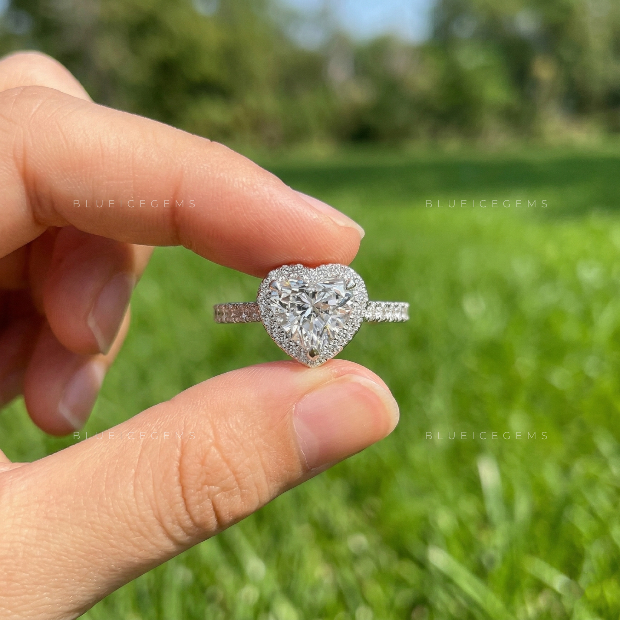 Eternal Devotion Heart Cut Pavé Engagement Ring