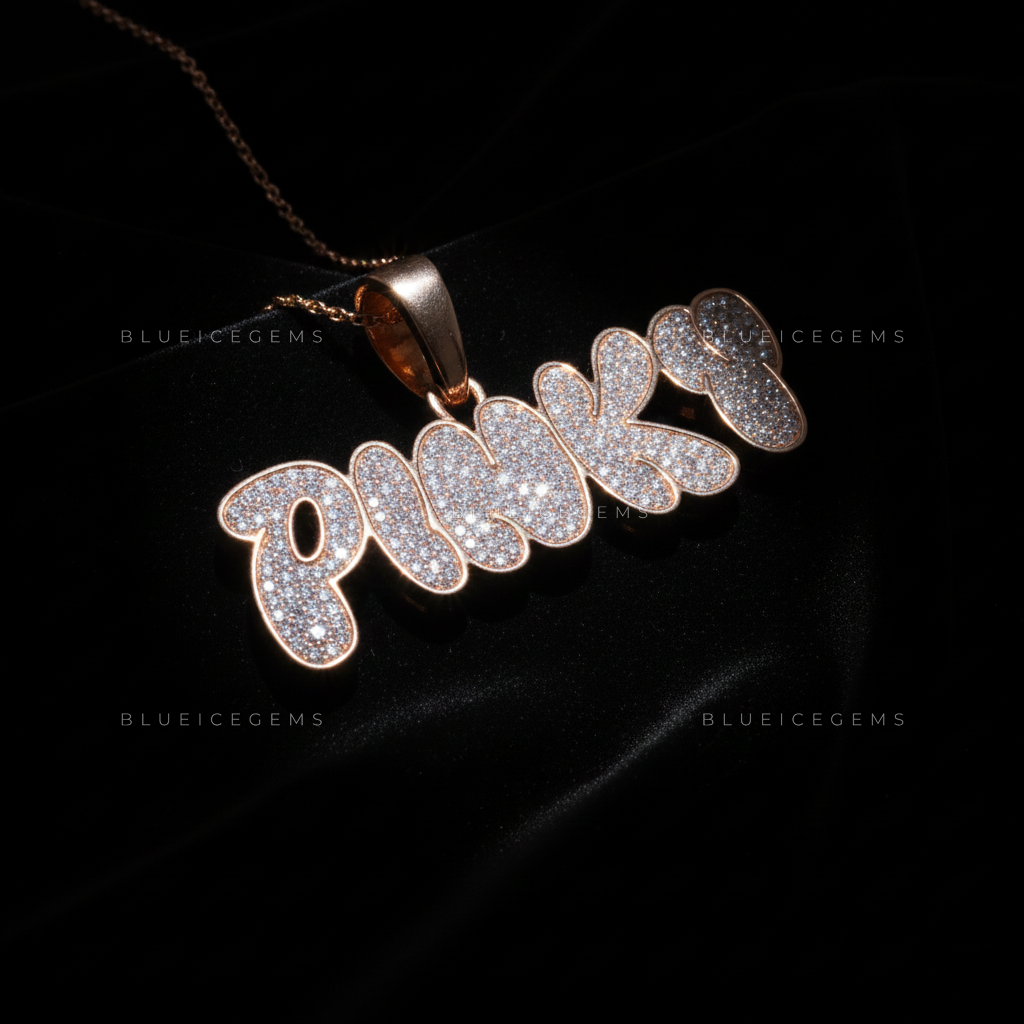 The "PINKY" Aura: Sculptural 3D Bubble Script in Radiant Rose Gold