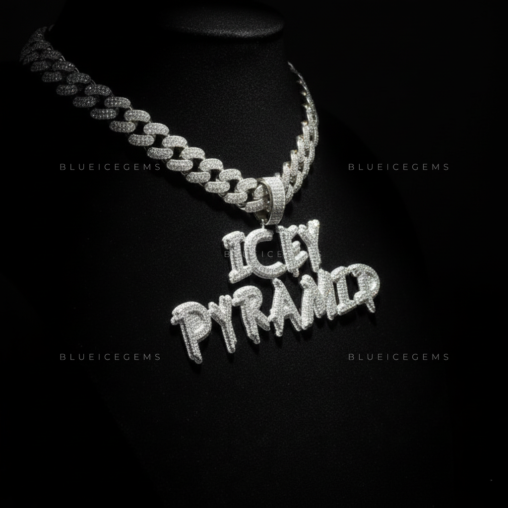 The "ICEY PYRAMID" Monument: Liquid-Drip 3D Script & Full-Frost Cuban Set