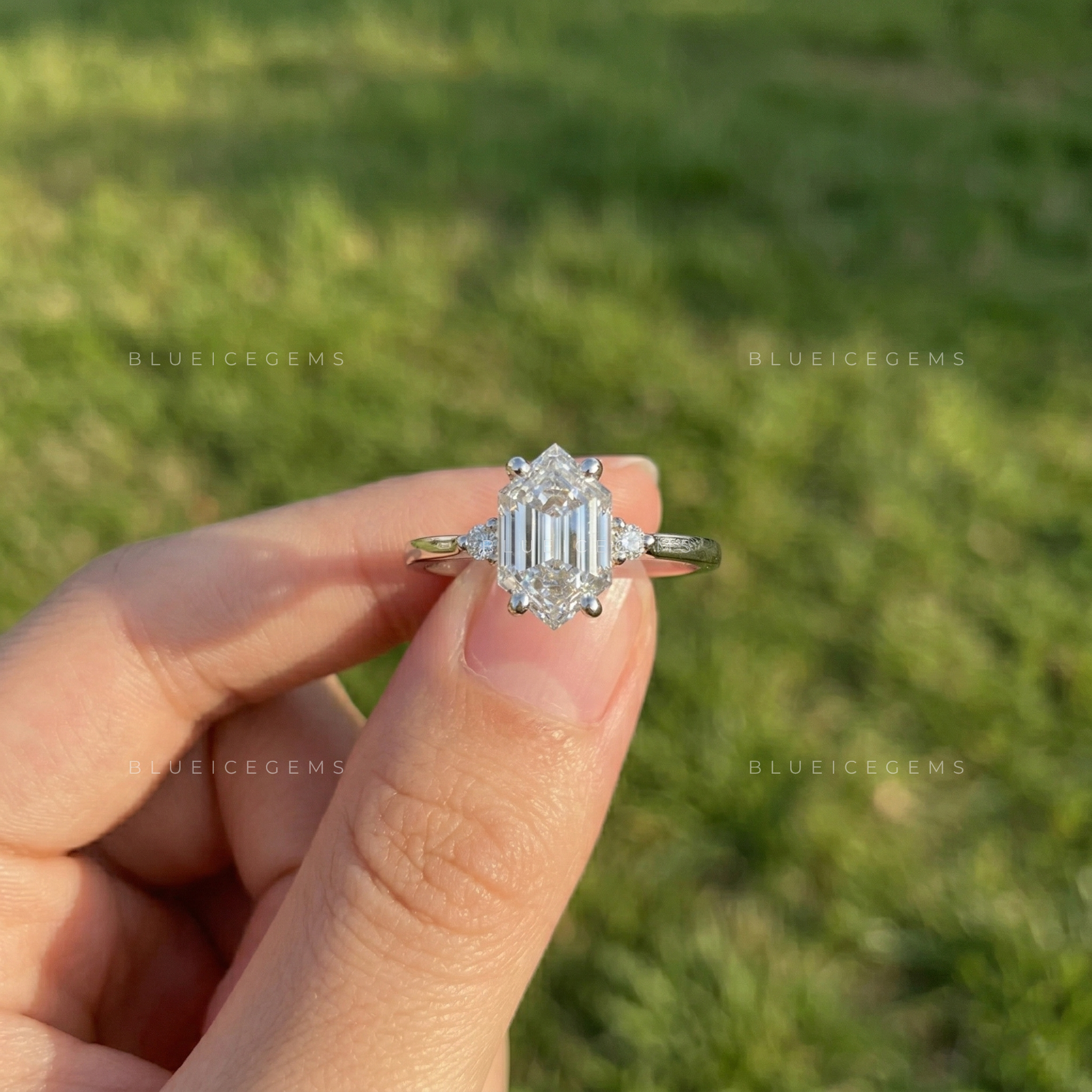 Celestial Fire Round Brilliant Cut Cluster Engagement Ring