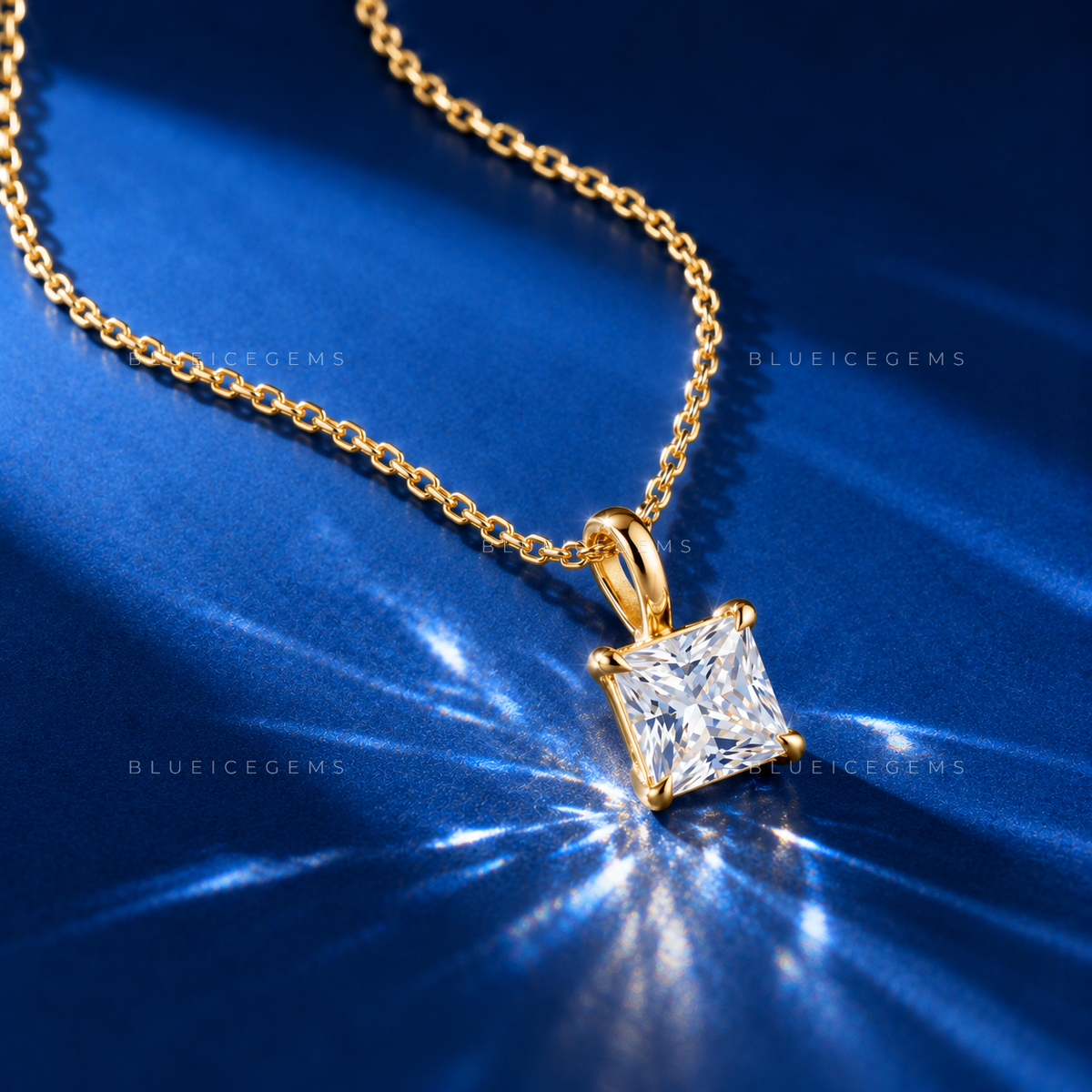 Princess Cut Solitaire Diamond Pendant