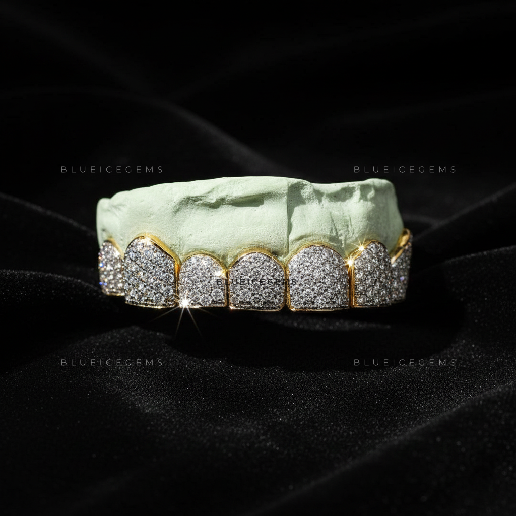 Midnight Frost Diamond Shield Grillz