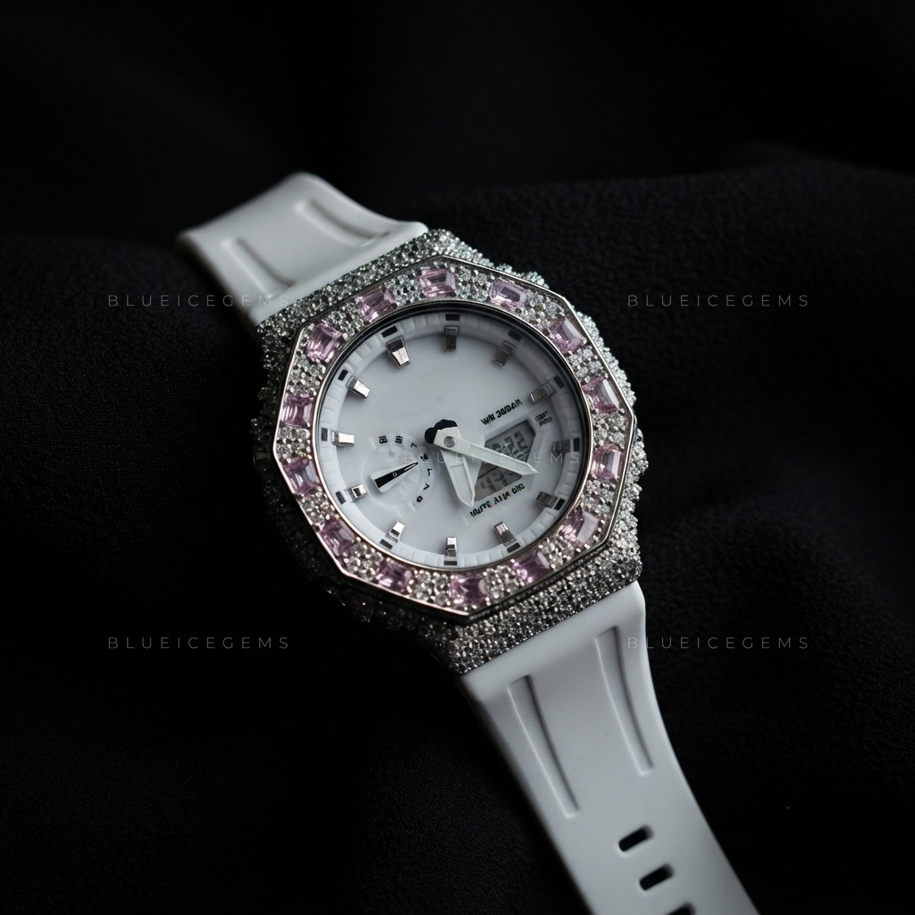 Royal Blush Empire Iced Watch – VVS Moissanite