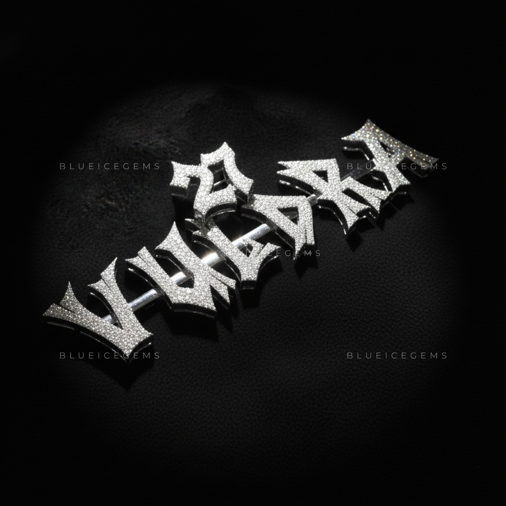 The "VULDRA 27" Sovereign: Sharp-Edge Gothic pendant in Pure Ice
