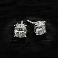 The Arctic Bloom: Cushion-Cut Diamond Stud Earrings