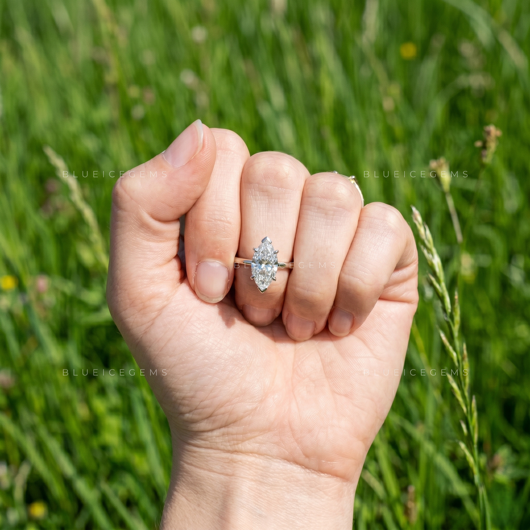 Celestial Grace Marquise Brilliant Cut Solitaire Engagement Ring