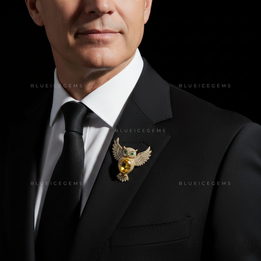The Nocturnal Gilded: Bespoke Owl Statement Brooch