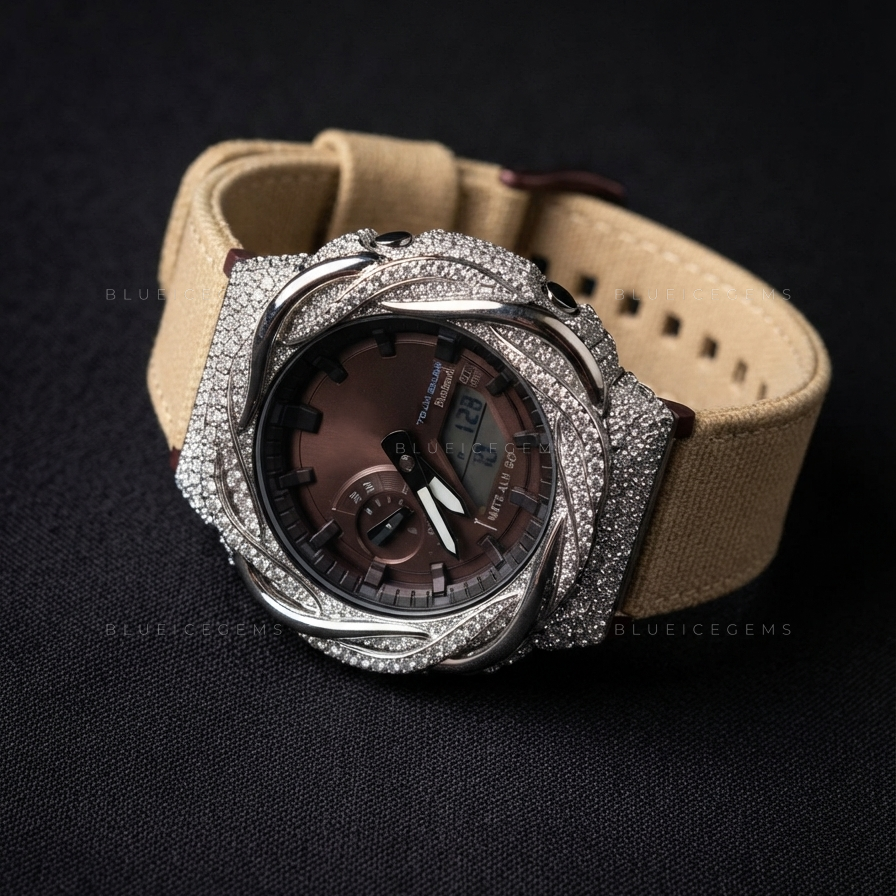 Fluid Noir Royale Watch – VVS Moissanite
