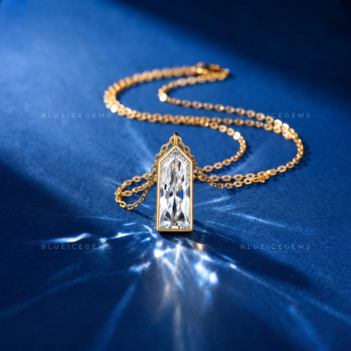 Bullet Shape Solitaire Diamond Pendant