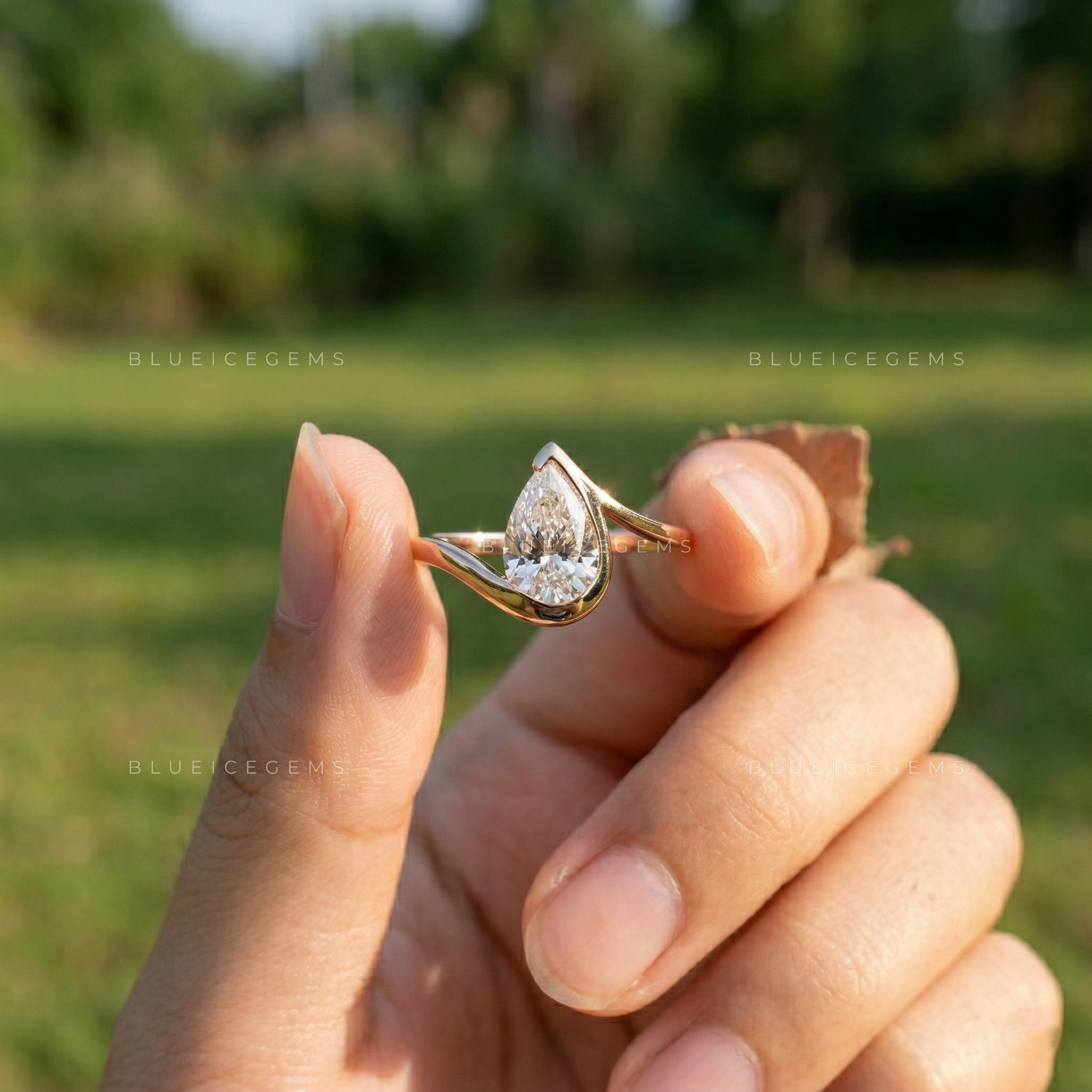 The "Signature Silhouette" Pear Cut Bezel Solitaire: Modern Icon