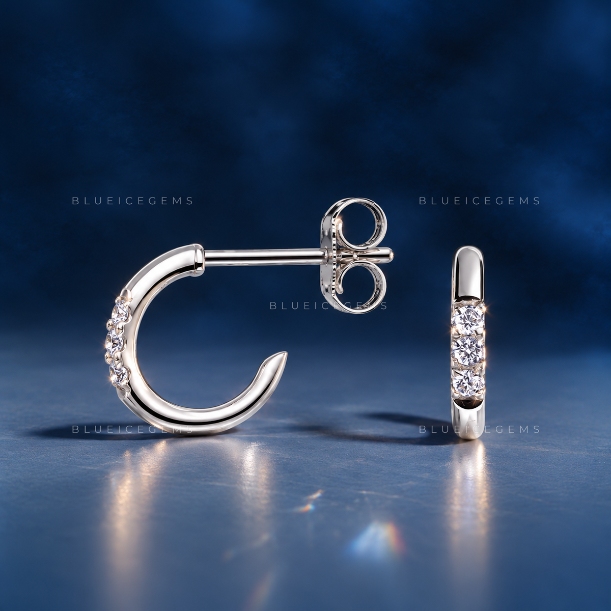 Scalloped Pavé Diamond Huggie Earrings