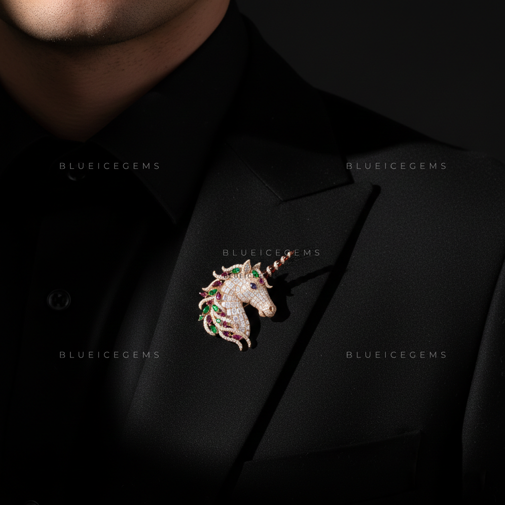 The Ethereal Sovereign: Bespoke Unicorn Statement Brooch