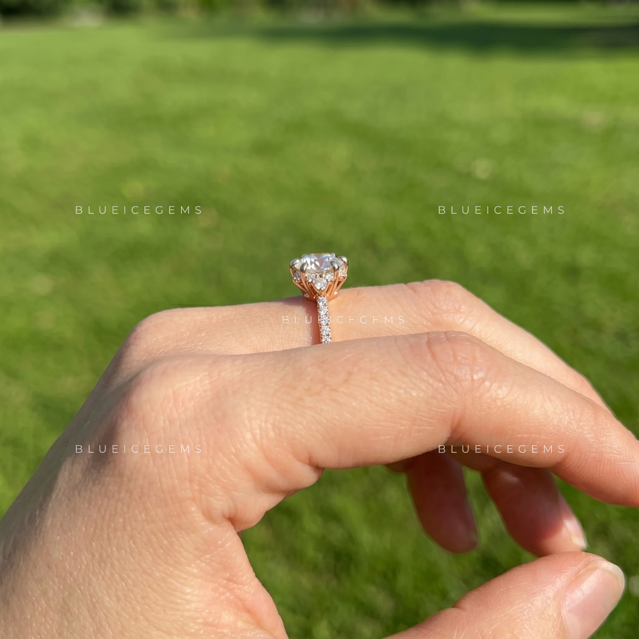 Ethereal Luminance Round Cut Halo Engagement Ring