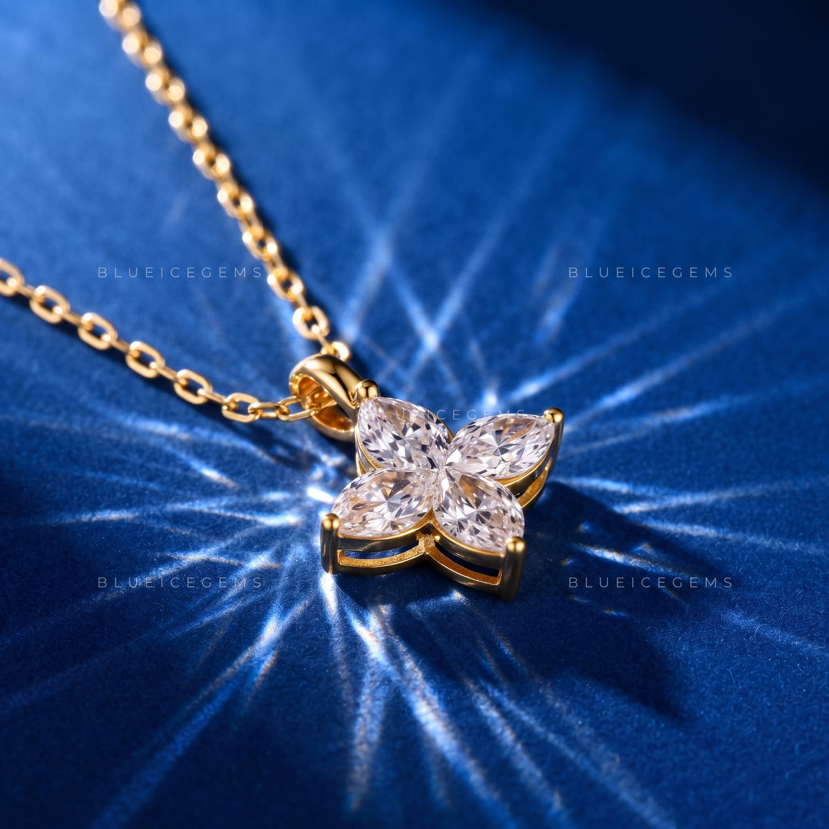 Lily Cut Solitaire Diamond Pendant