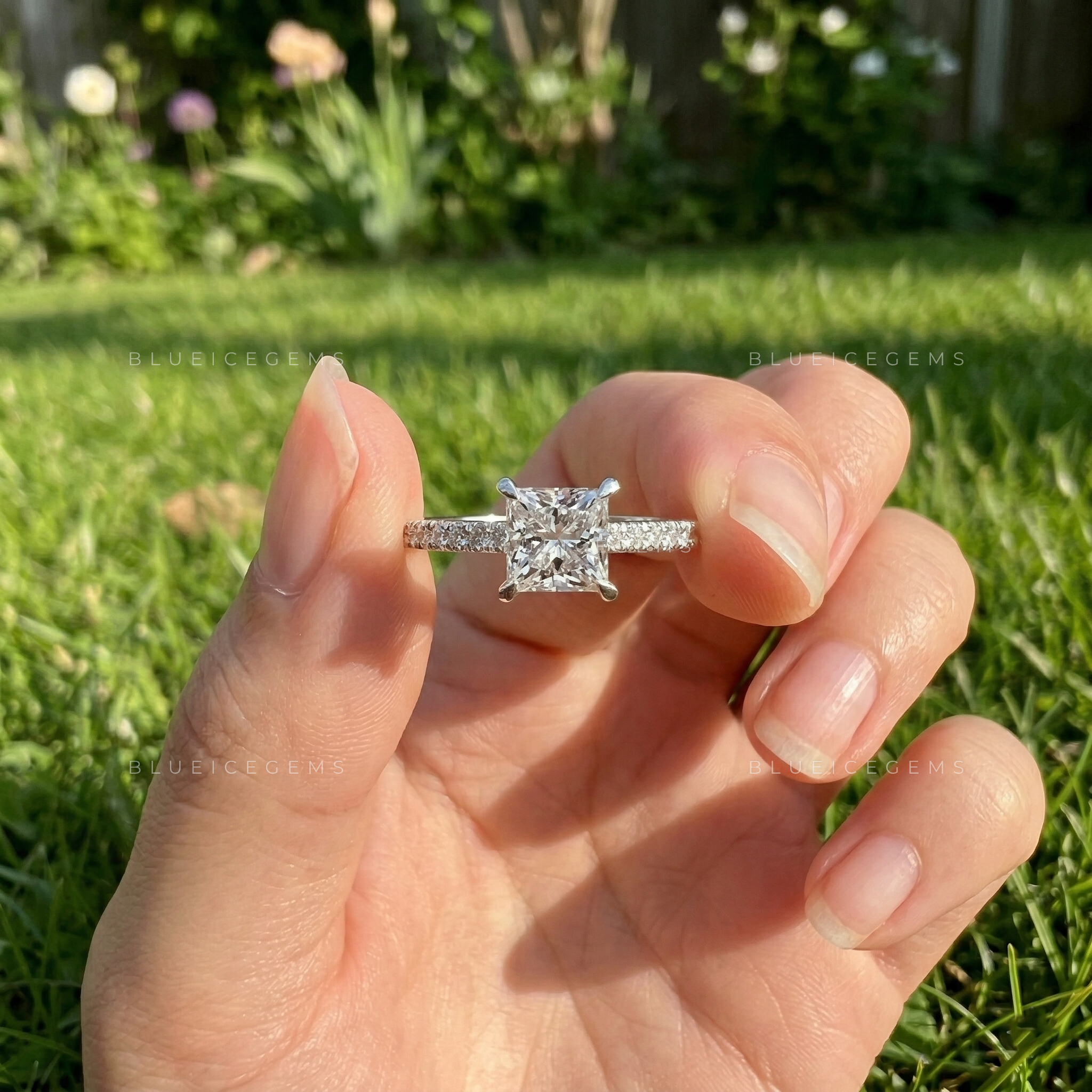Modern Majesty Princess Cut Pavé Engagement Ring