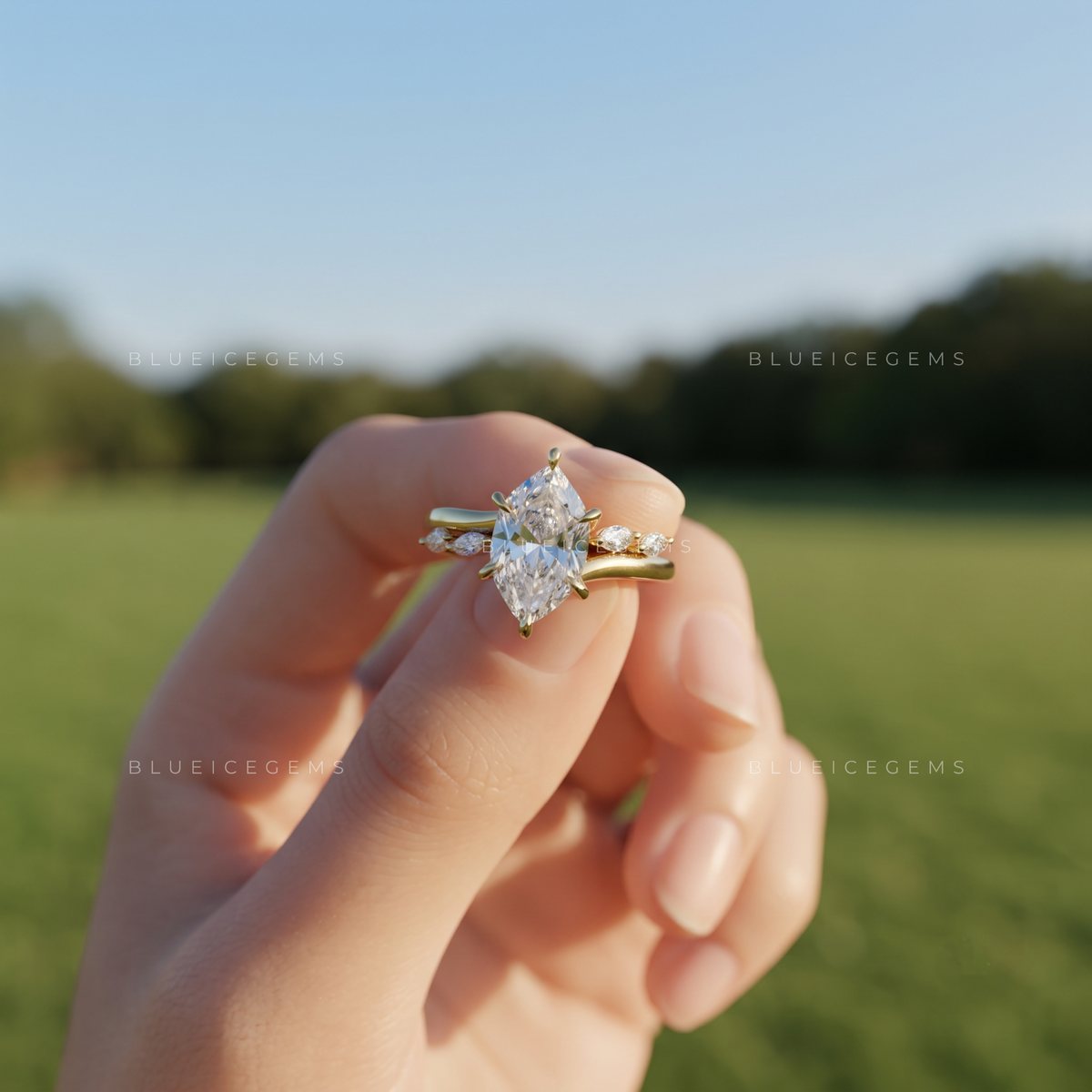 Dutch Marquise Twist Halo Engagement Ring