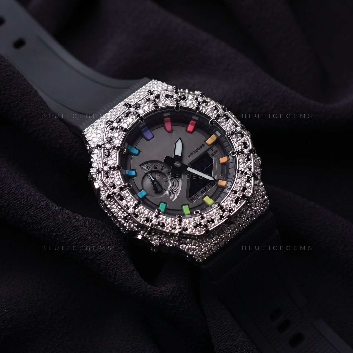 Crossfire Iced Halo Watch – 10.562 CT Moissanite