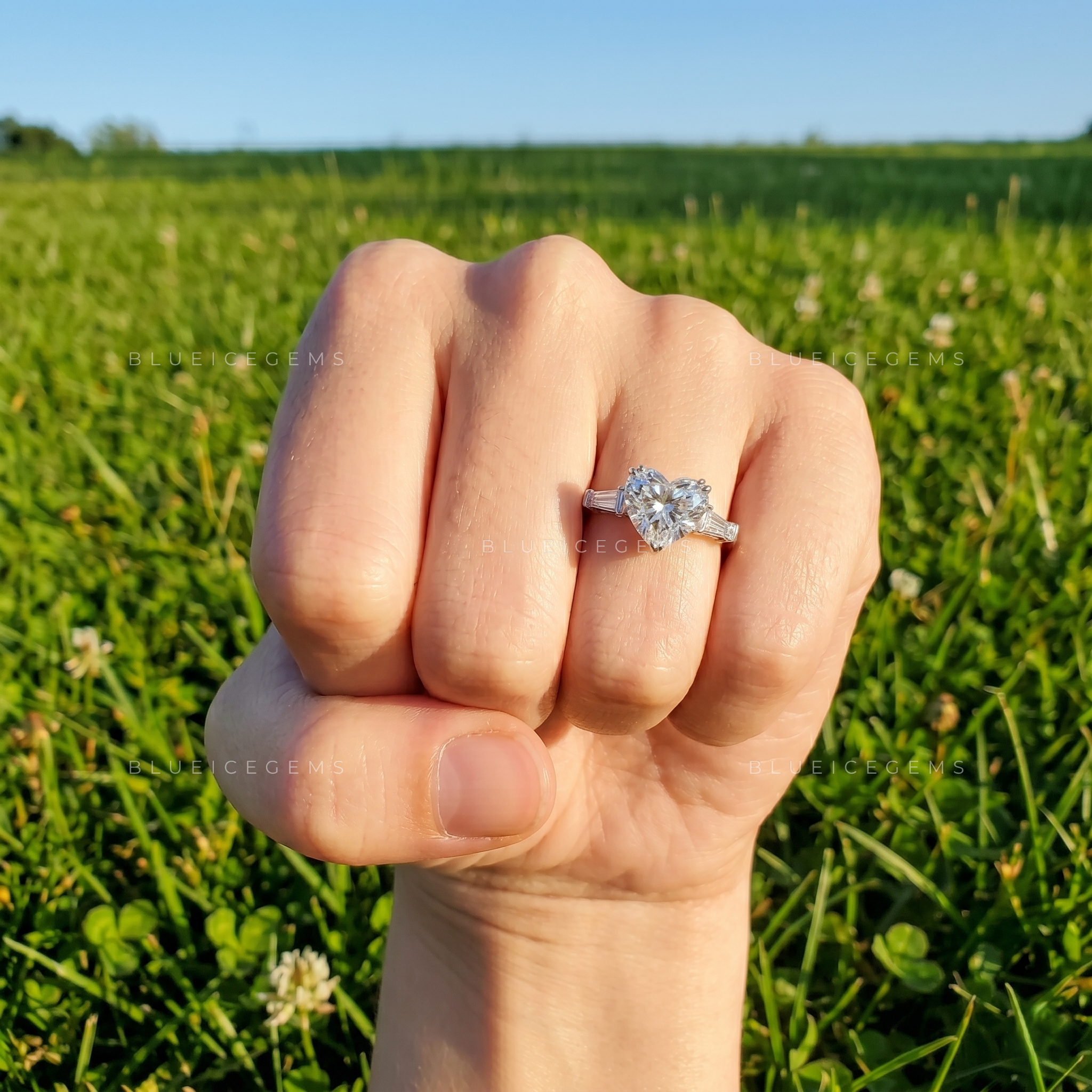 Infinite Romance Heart Cut Elegantly Accented Silhouette Engagement Ring