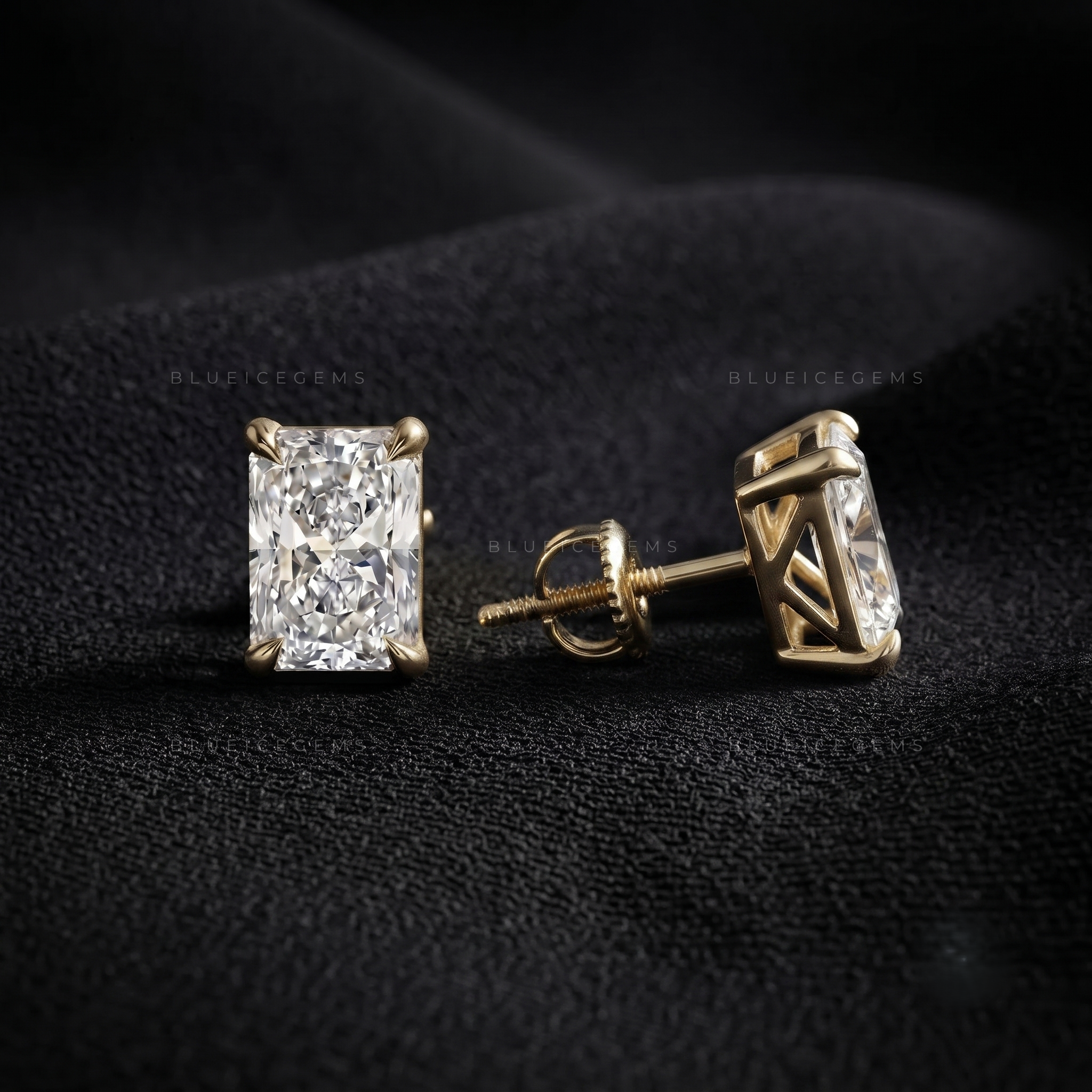 Prism Radiance Radiant-Cut Lab-Grown Diamond Stud Earrings