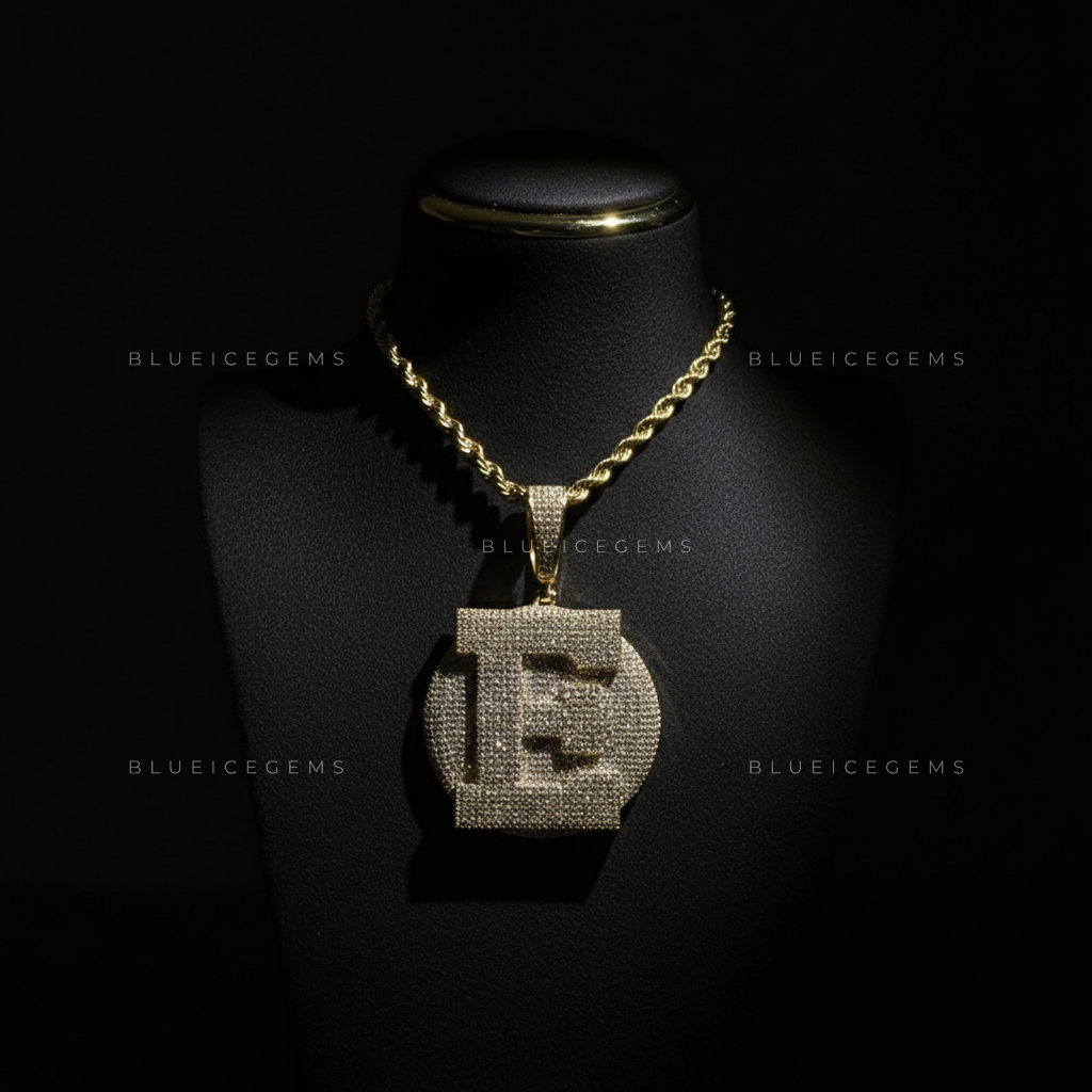 "W" Custom Two-Tone Spinner Pendant