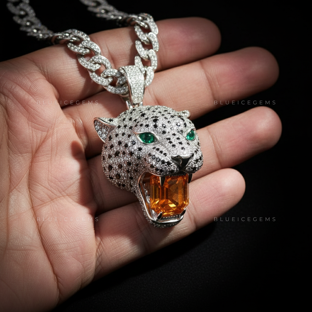 The Apex Predator: Emerald-Eyed Leopard & Amber Citrine Maw