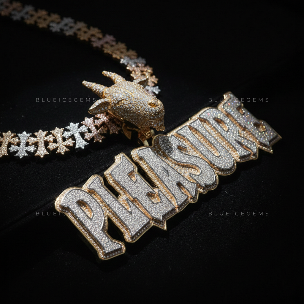 The "PLEASURE" G.O.A.T. Edition: 3D Sculptural Animal & Bold Slab-Script Pendant