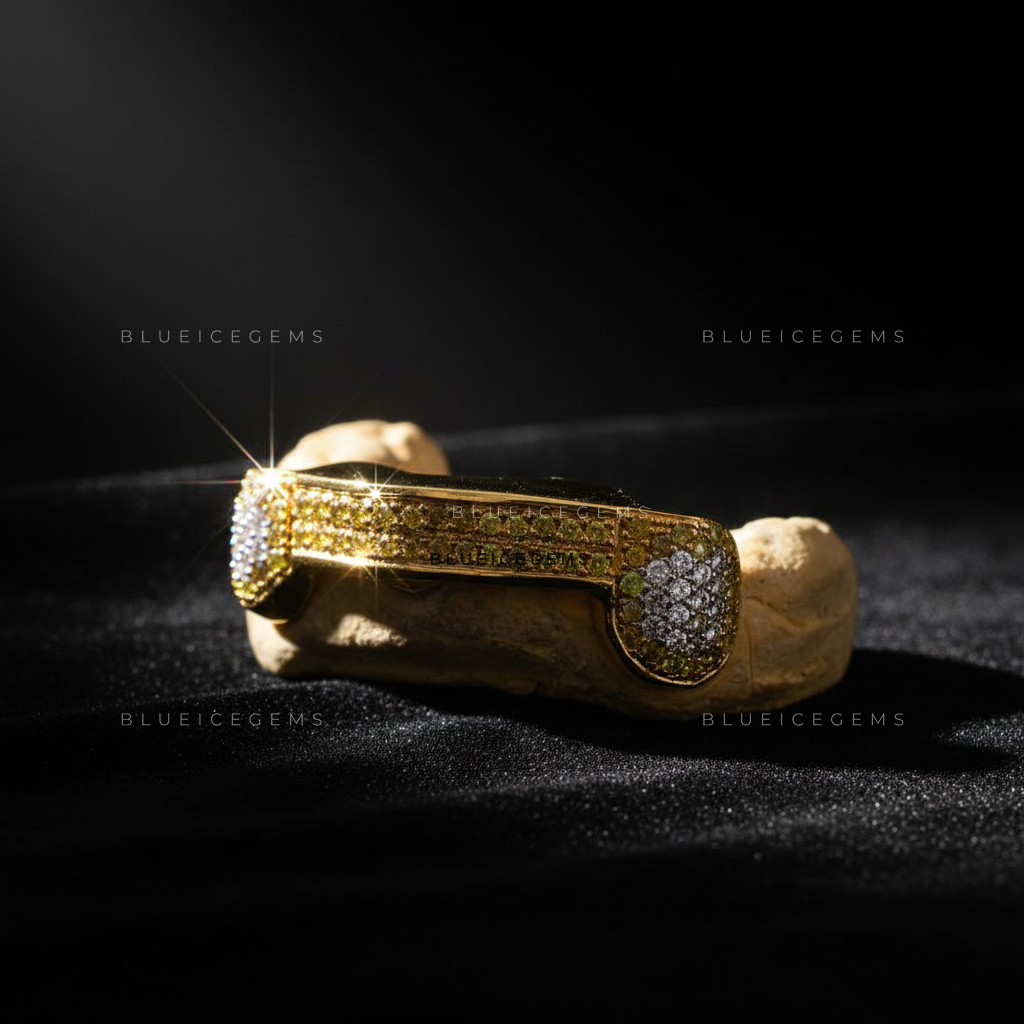 Canary & White Diamond Bridge Grillz