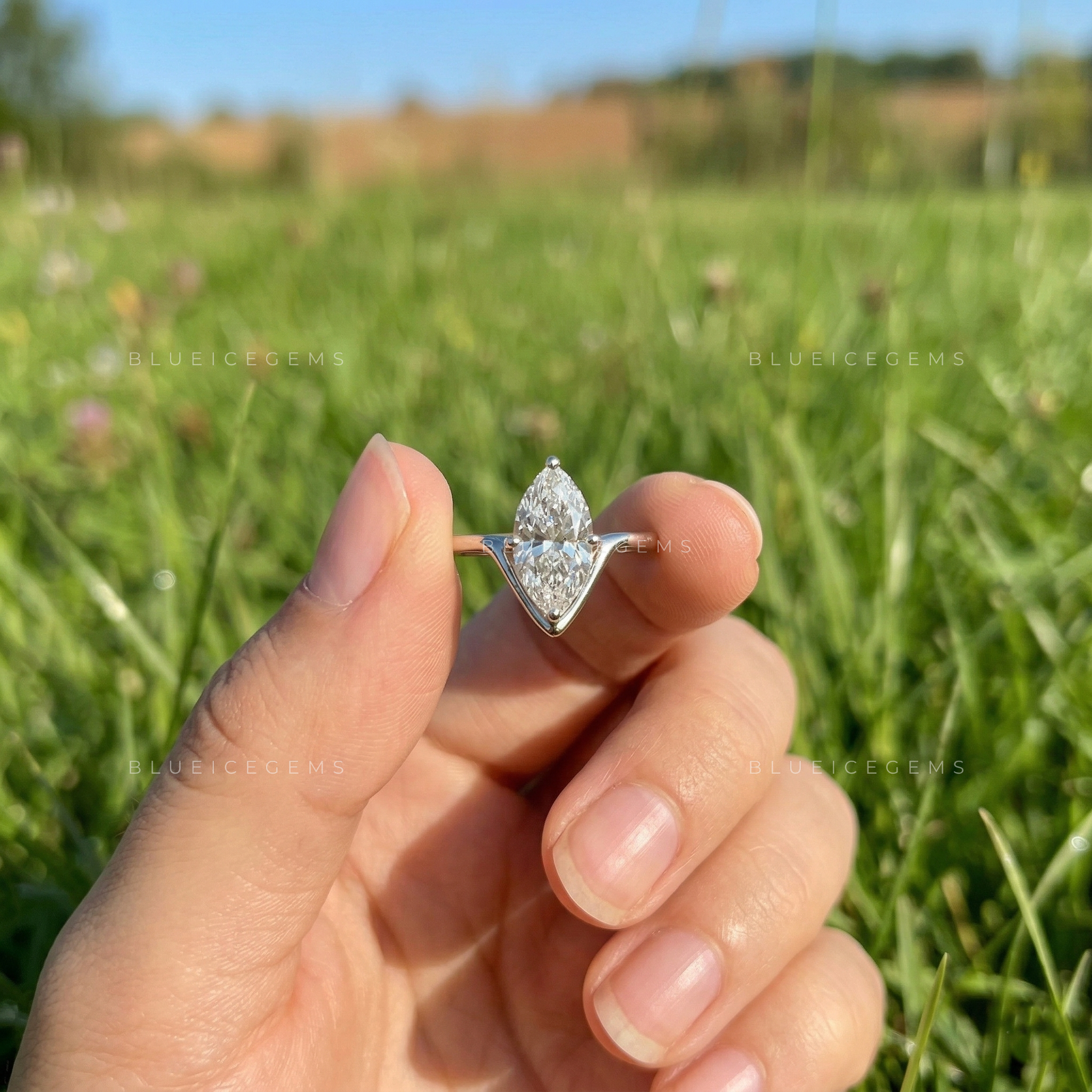 Regal Radiance Marquise Cut Solitaire Engagement Ring