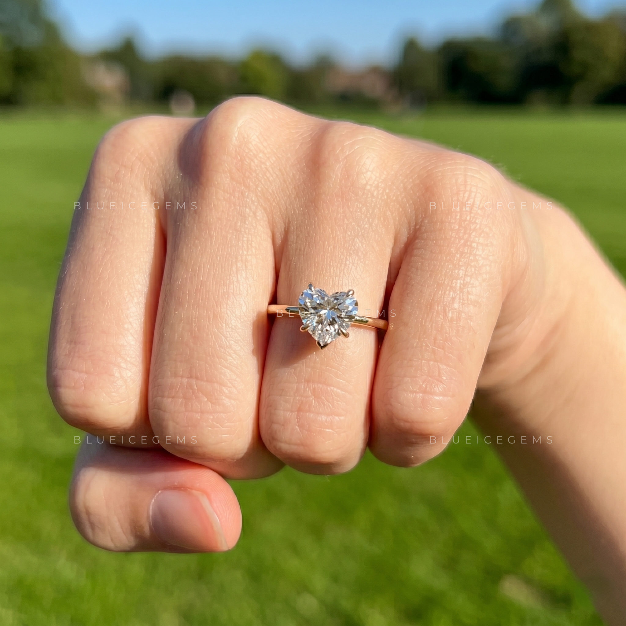 Romantic Heart Brilliant Cut Solitaire Statement Keepsake Ring