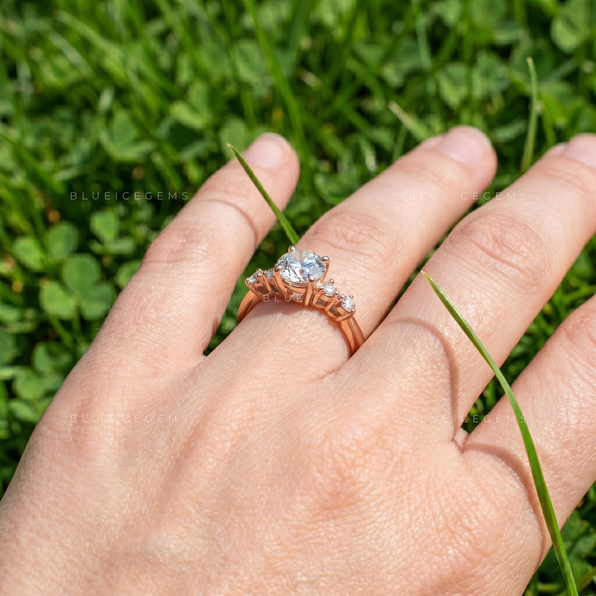 Classic Eternal Round Brilliant Cut Five Stone Promise Engagement Ring