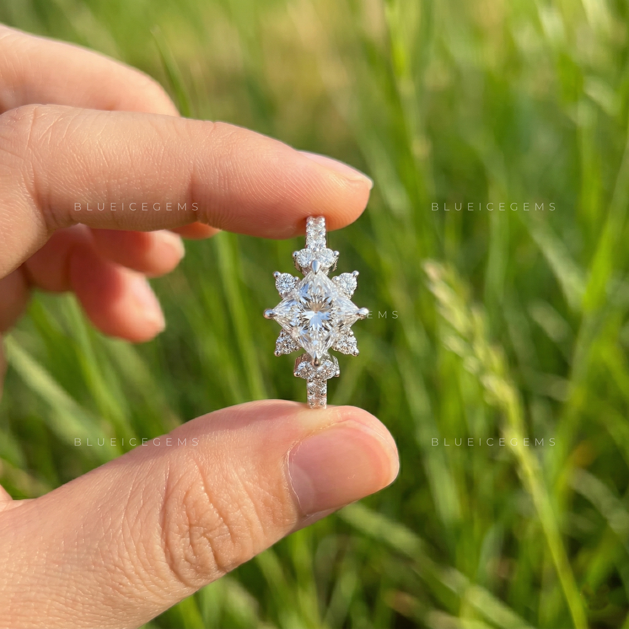 Modern Majesty Princess Cut Hidden Halo Engagement Ring