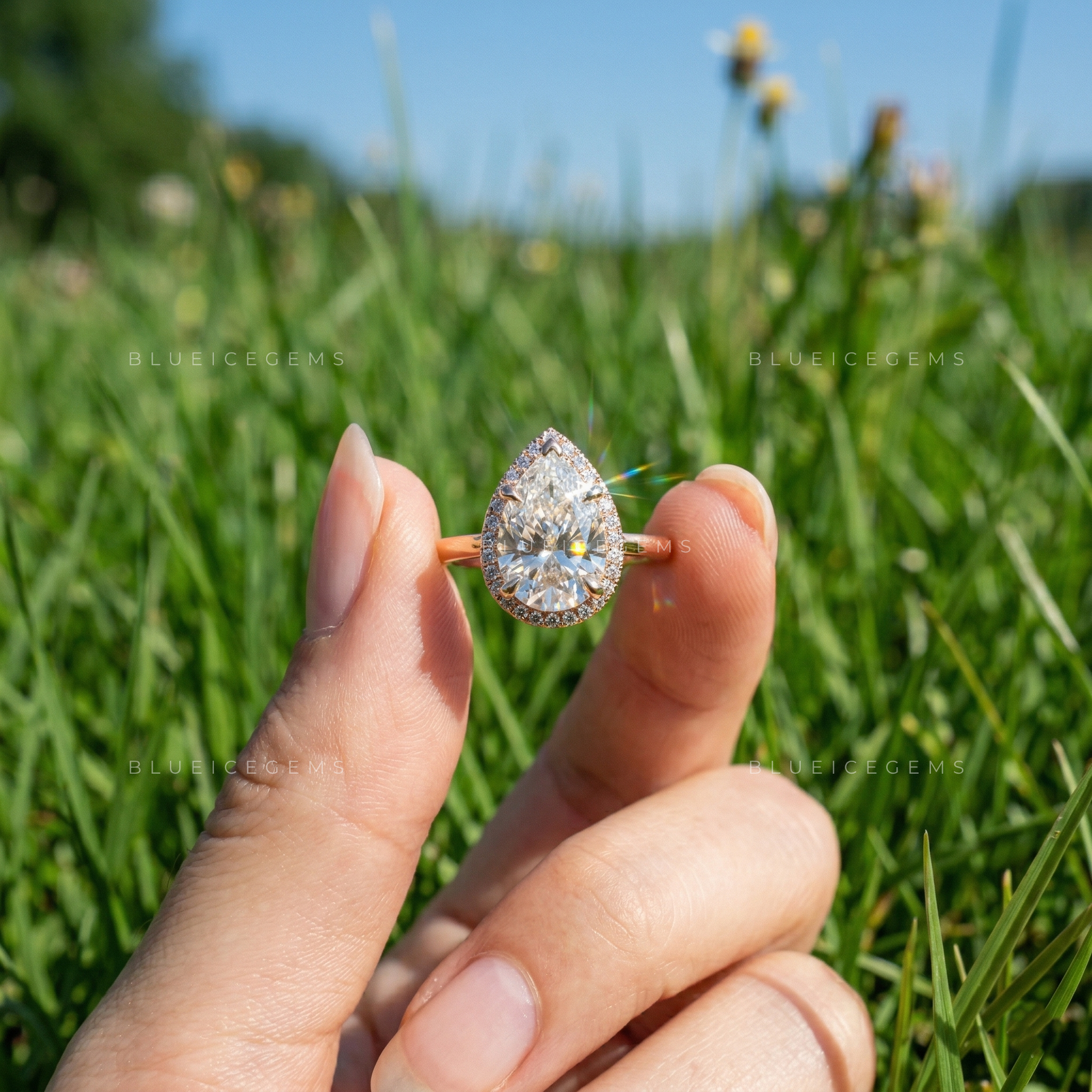 Elegant Radiance Pear Cut Solitaire Engagement Ring