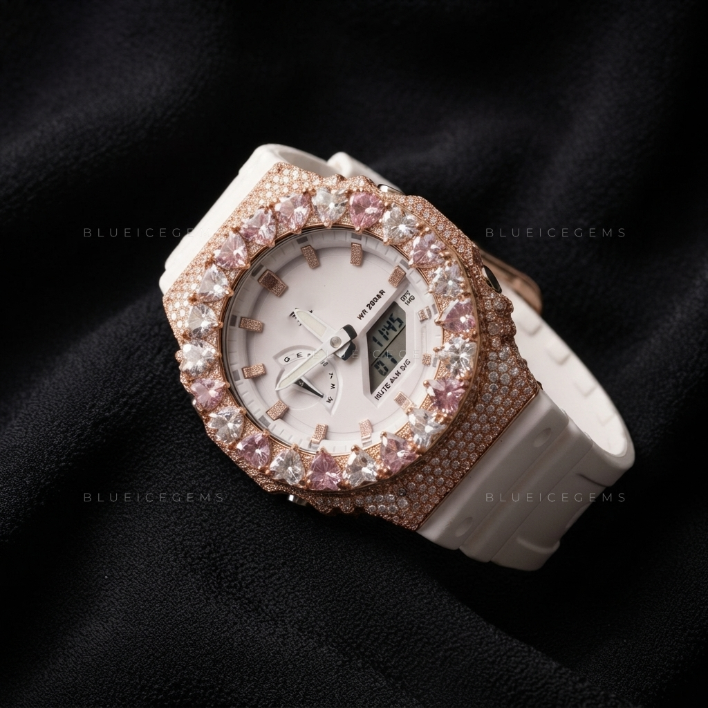 Roseheart Royale Iced Watch – 13+ CT VVS Moissanite