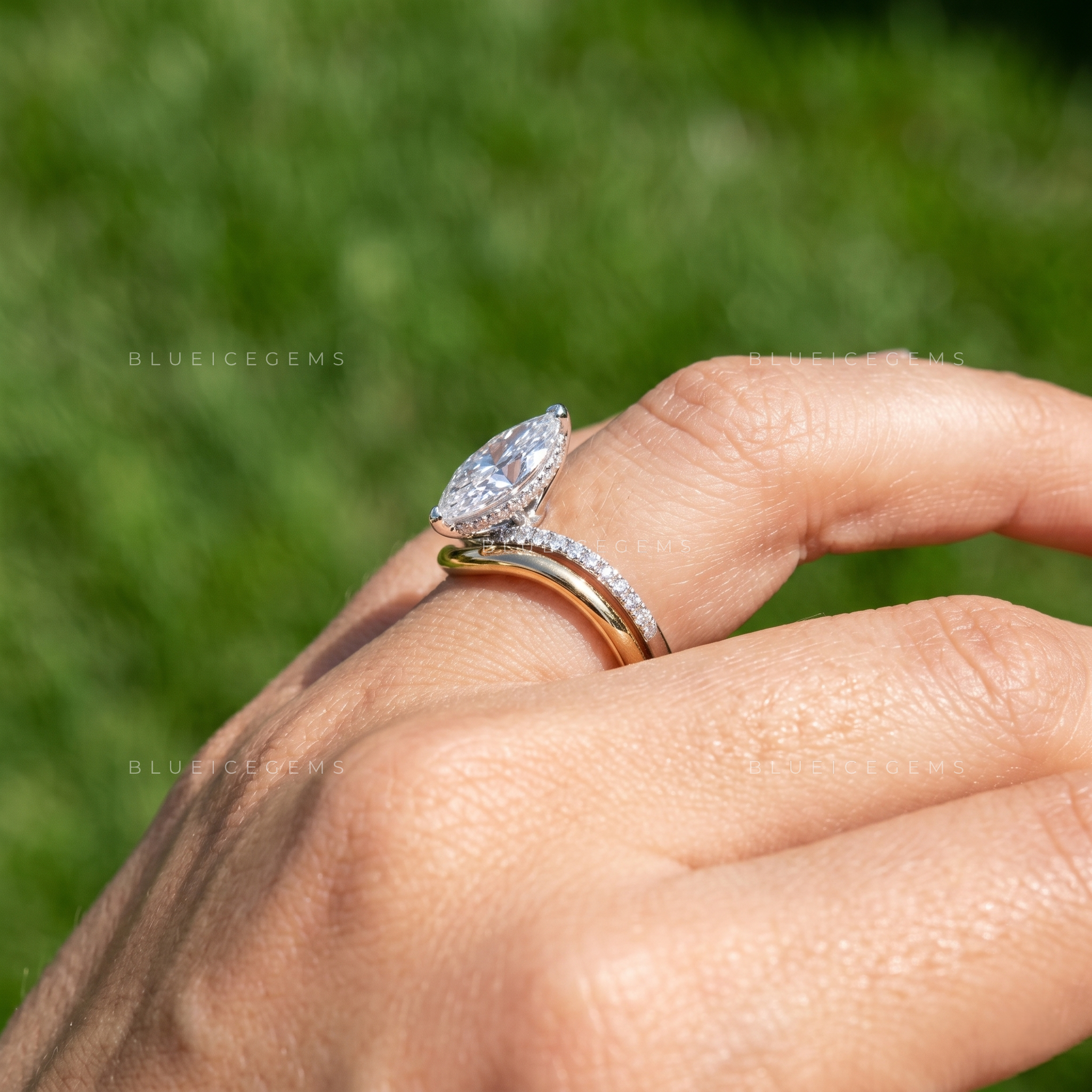 Serena Marquise Cut Certified Brilliant Accent Engagement Ring