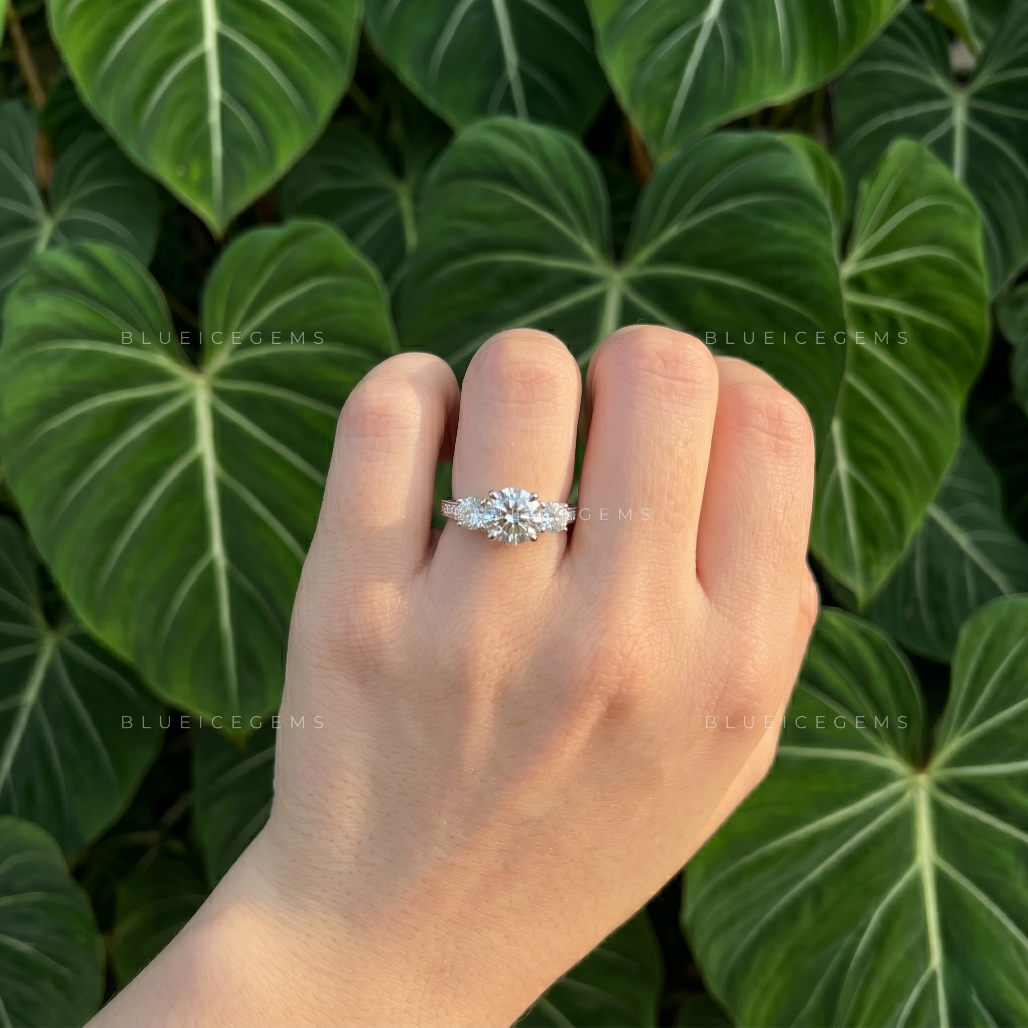 Everlasting Trilogy Round Brilliant Cut Three Stone Engagement Ring