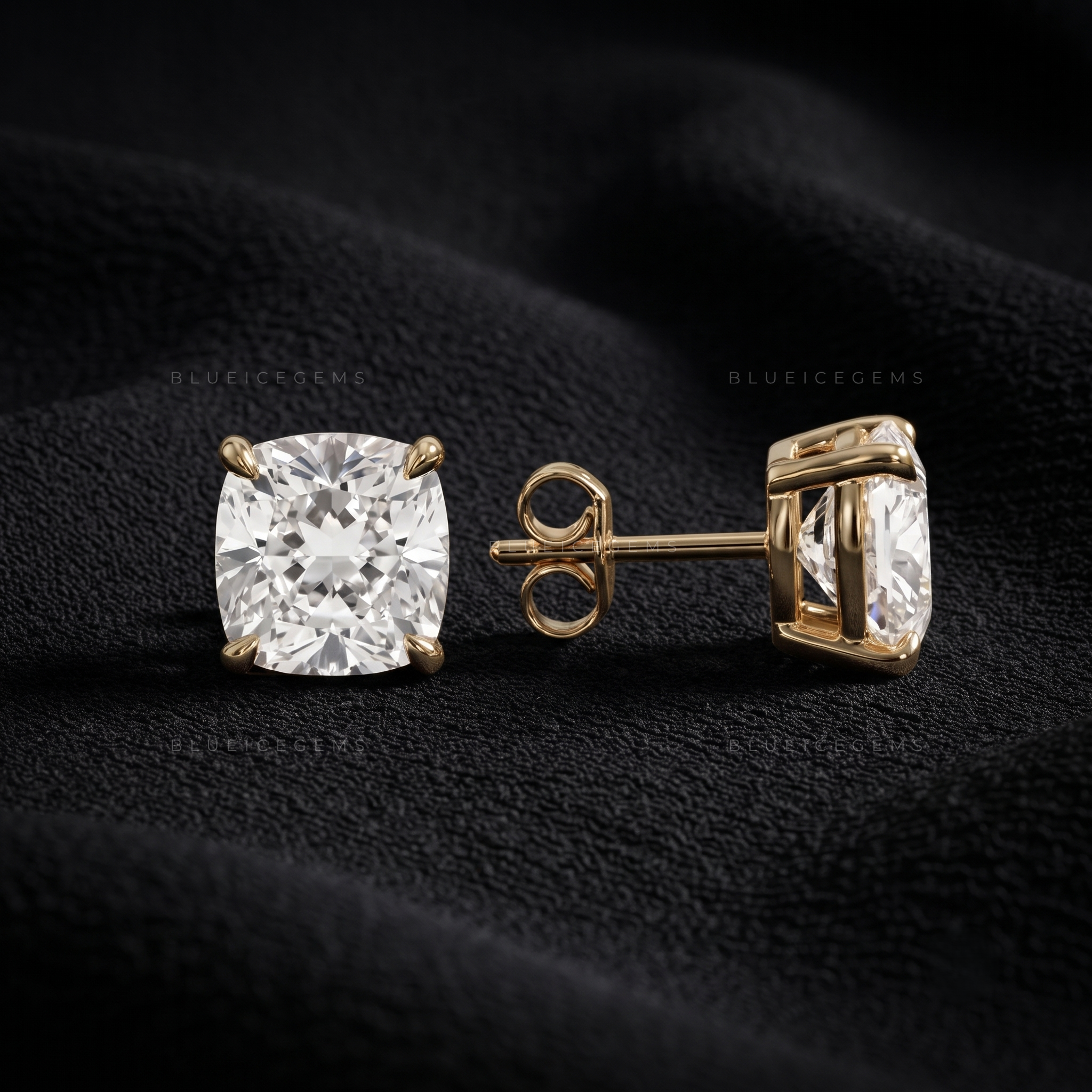 Sovereign Cushion-Cut Lab-Grown Diamond Stud Earrings