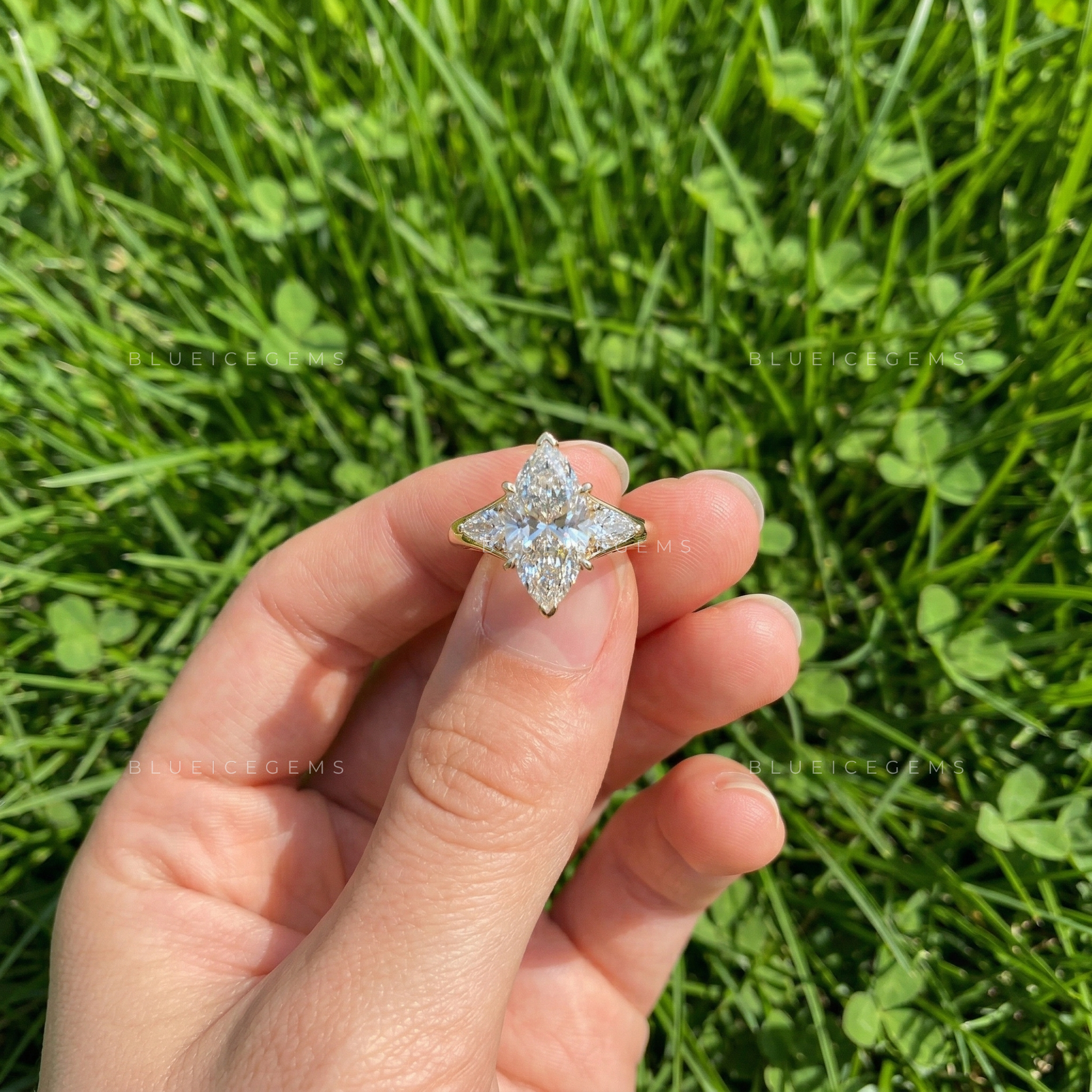 Majestic Horizon Marquise and Pear Trilogy Engagement Ring