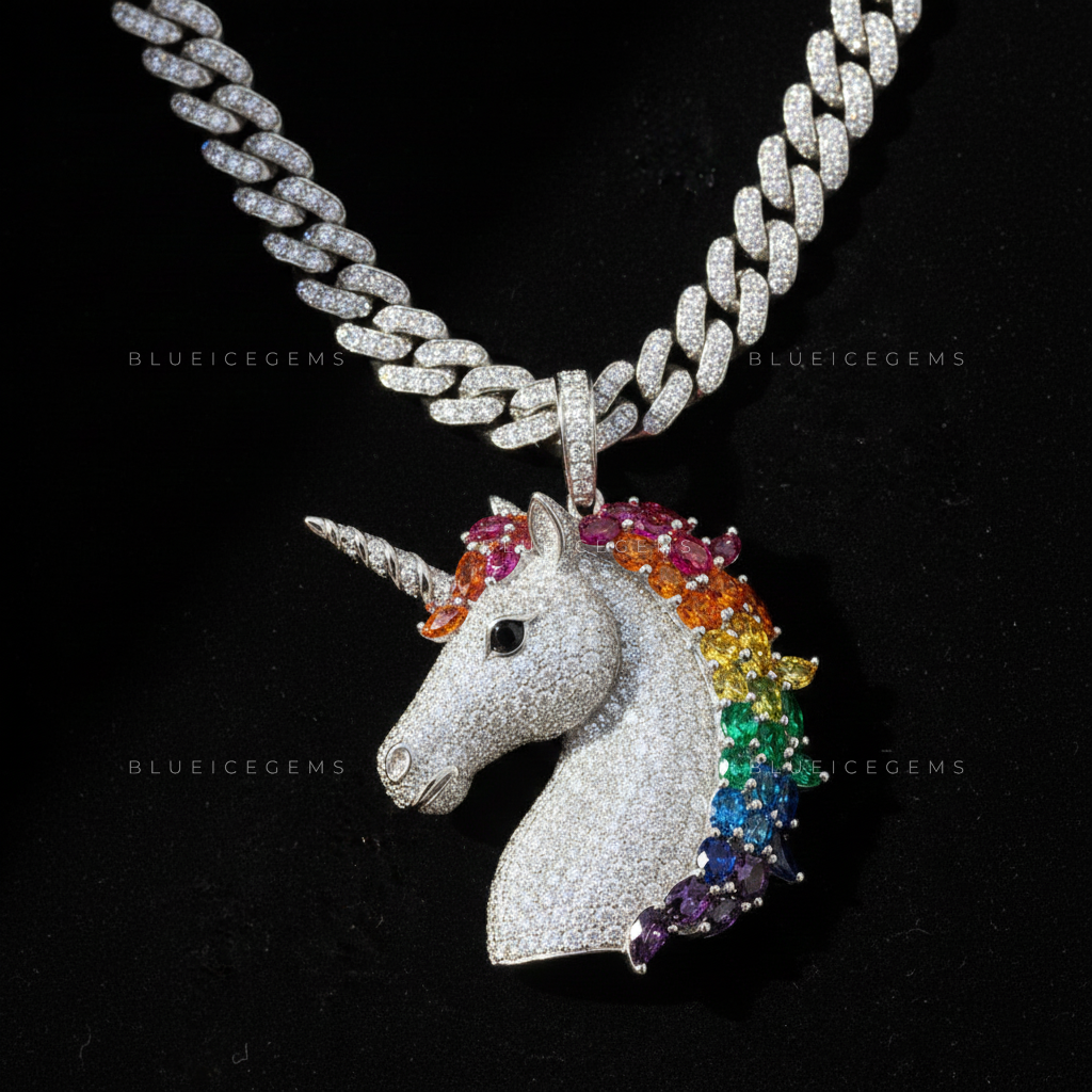 The Celestial Prism Unicorn: Rainbow Gradient Mane & Diamond Frost Sovereign