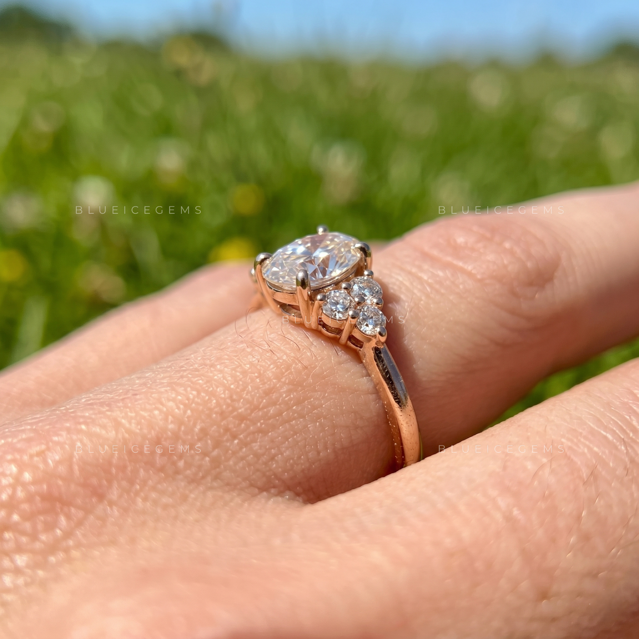 Ethereal Grace Oval Brilliant Cut Hidden Halo Engagement Ring